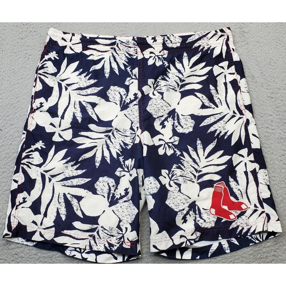 MLB Boston Red Sox G-III Sports Swim Shorts Men L Multi Mesh Lined Elastic Waist